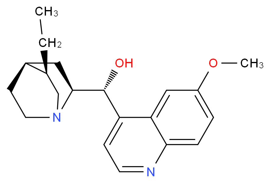 (R)-[(2S,4S,5R)-5-ethyl-1-azabicyclo[2.2.2]octan-2-yl](6-methoxyquinolin-4-yl)methanol_分子结构_CAS_522-66-7