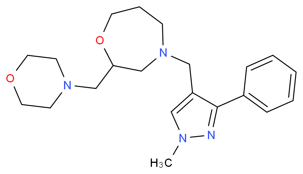 4-[(1-methyl-3-phenyl-1H-pyrazol-4-yl)methyl]-2-(morpholin-4-ylmethyl)-1,4-oxazepane_分子结构_CAS_)