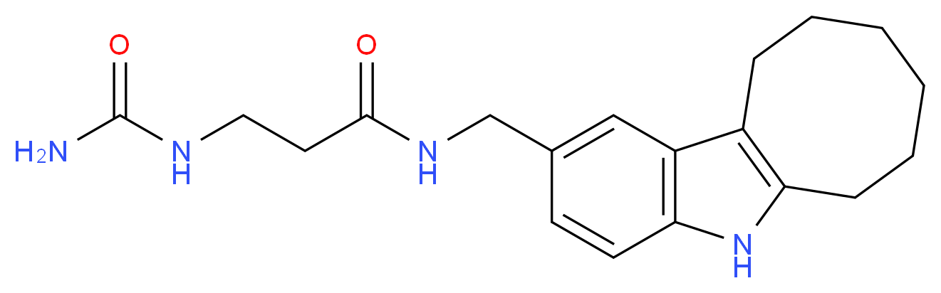 3-[(aminocarbonyl)amino]-N-(6,7,8,9,10,11-hexahydro-5H-cycloocta[b]indol-2-ylmethyl)propanamide_分子结构_CAS_)