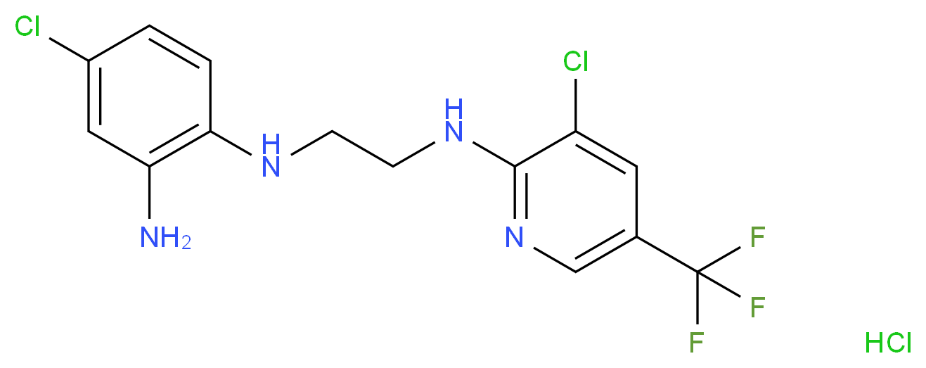 1-(2-Amino-4-chlorophenylamino)-2-[3-chloro-5-(trifluoromethyl)pyridin-2-ylamino]ethane hydrochloride_分子结构_CAS_)