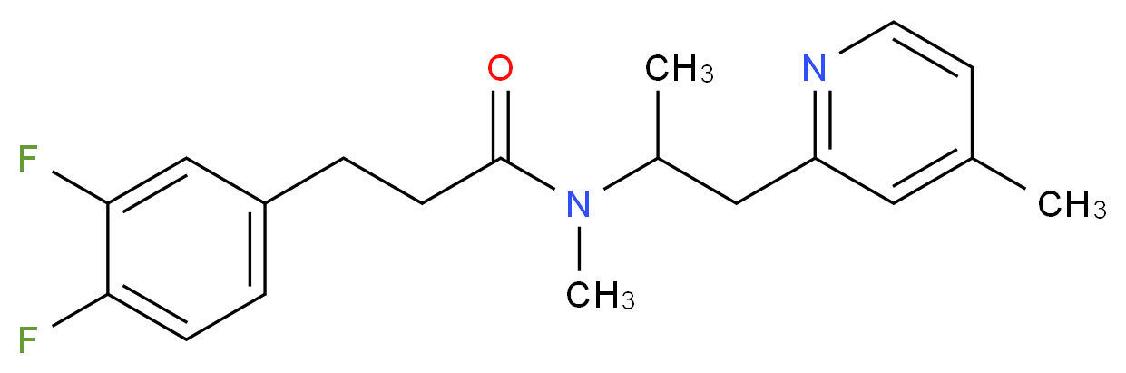 3-(3,4-difluorophenyl)-N-methyl-N-[1-methyl-2-(4-methylpyridin-2-yl)ethyl]propanamide_分子结构_CAS_)