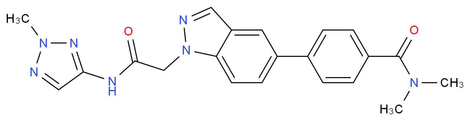 N,N-dimethyl-4-(1-{2-[(2-methyl-2H-1,2,3-triazol-4-yl)amino]-2-oxoethyl}-1H-indazol-5-yl)benzamide_分子结构_CAS_)