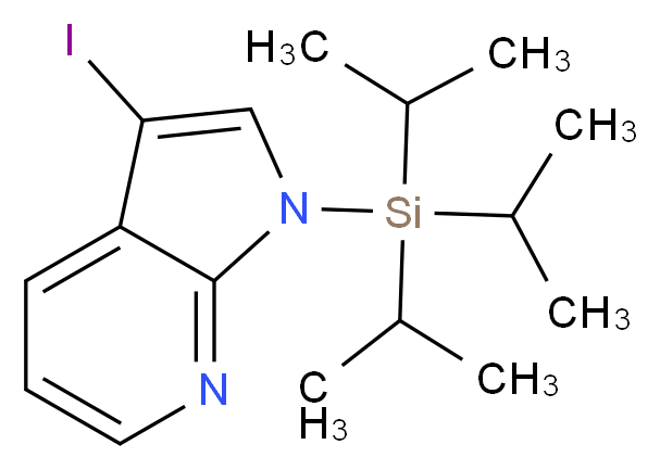 3-iodo-1-[tris(propan-2-yl)silyl]-1H-pyrrolo[2,3-b]pyridine_分子结构_CAS_913983-25-2