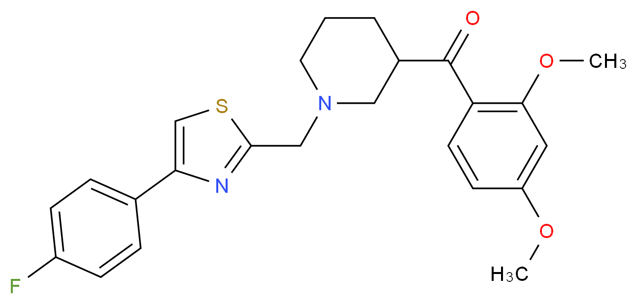(2,4-dimethoxyphenyl)(1-{[4-(4-fluorophenyl)-1,3-thiazol-2-yl]methyl}-3-piperidinyl)methanone_分子结构_CAS_)