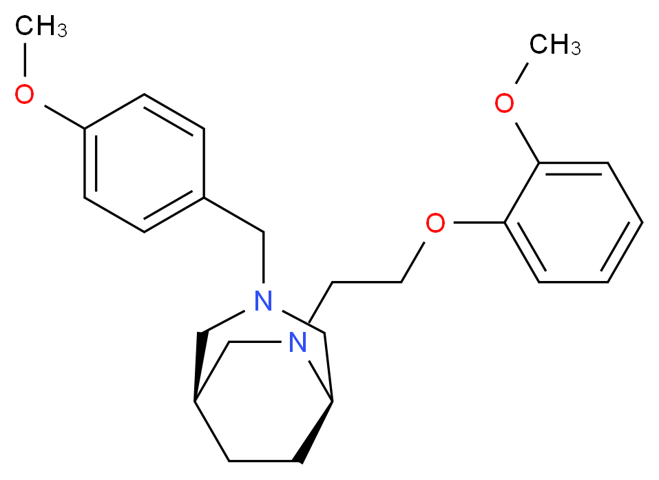 (1S*,5R*)-3-(4-methoxybenzyl)-6-[2-(2-methoxyphenoxy)ethyl]-3,6-diazabicyclo[3.2.2]nonane_分子结构_CAS_)