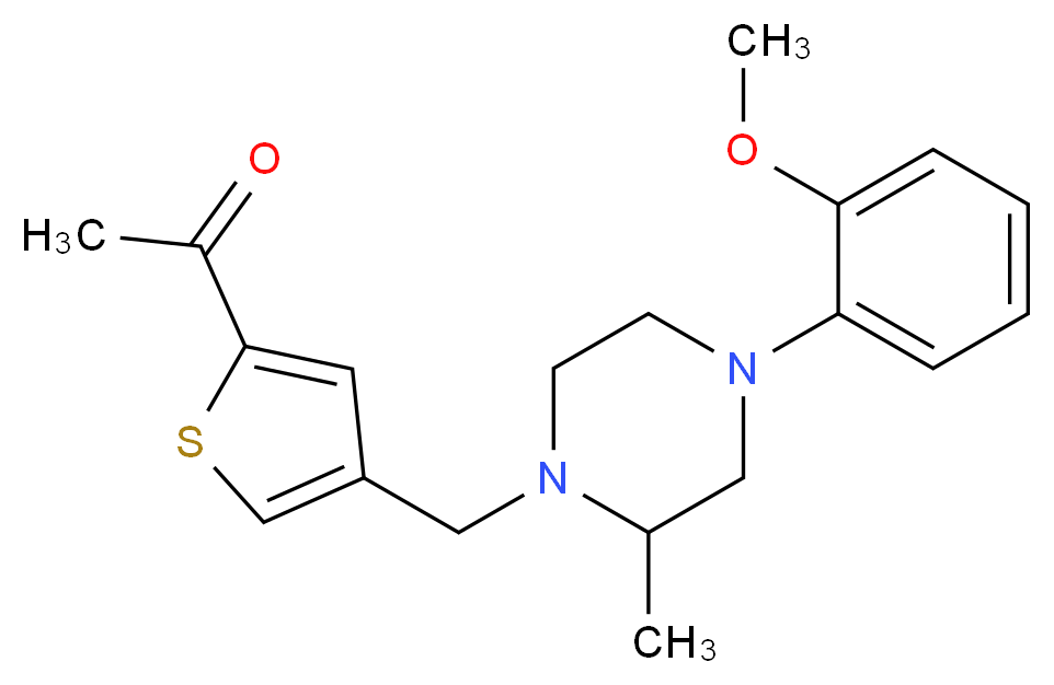 1-(4-{[4-(2-methoxyphenyl)-2-methylpiperazin-1-yl]methyl}-2-thienyl)ethanone_分子结构_CAS_)
