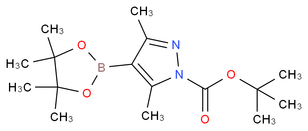 3,5-Dimethyl-1H-pyrazole-4-boronic acid, pinacol ester, N1-BOC protected_分子结构_CAS_1073354-70-7)