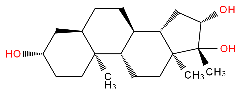 17-Methyl-5β-androstane-3β,16β,17β-triol _分子结构_CAS_923572-10-5)