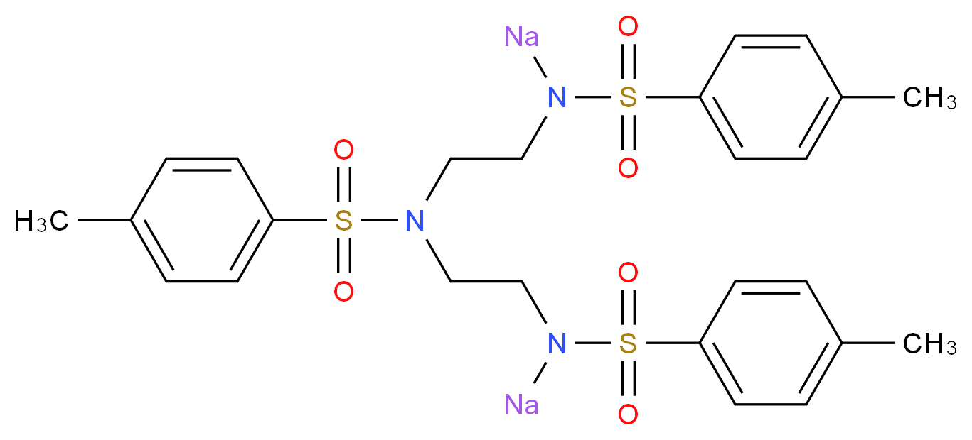 S-(4-methylphenyl)-N-(2-{N-[2-(N-sodio4-methylbenzenesulfonamido)ethyl]4-methylbenzenesulfonamido}ethyl)sodiumsulfonamido_分子结构_CAS_52601-80-6