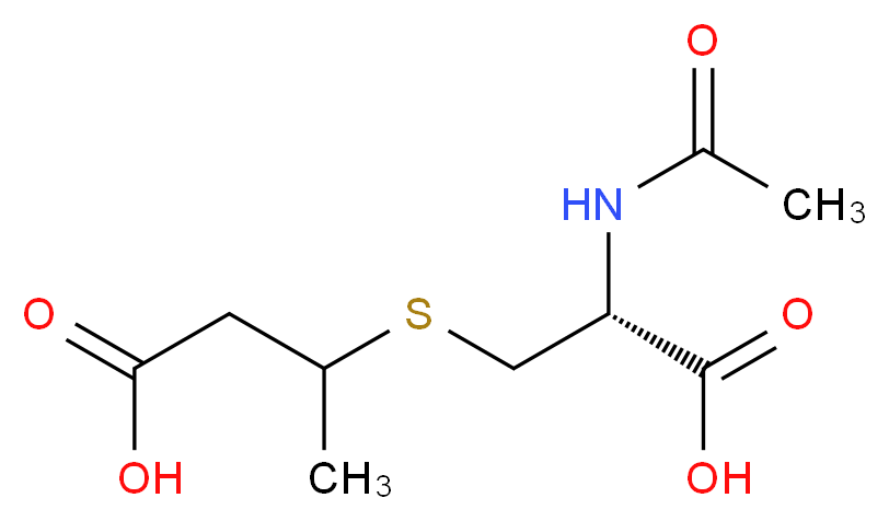 3-{[(2R)-2-carboxy-2-acetamidoethyl]sulfanyl}butanoic acid_分子结构_CAS_33164-65-7