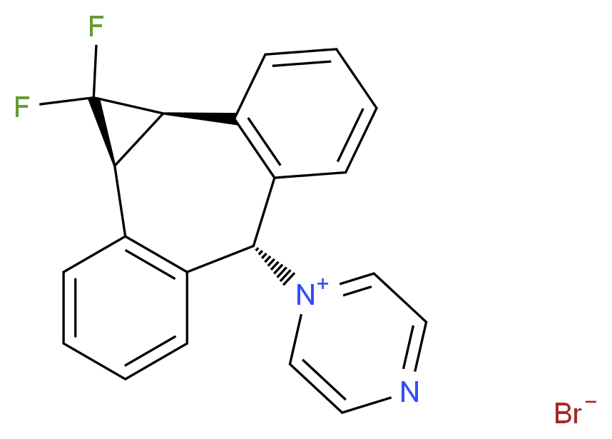 1,1-Difluorocyclopropane-1-dibenzosuberyl Pyrazinium Bromide_分子结构_CAS_312905-15-0)