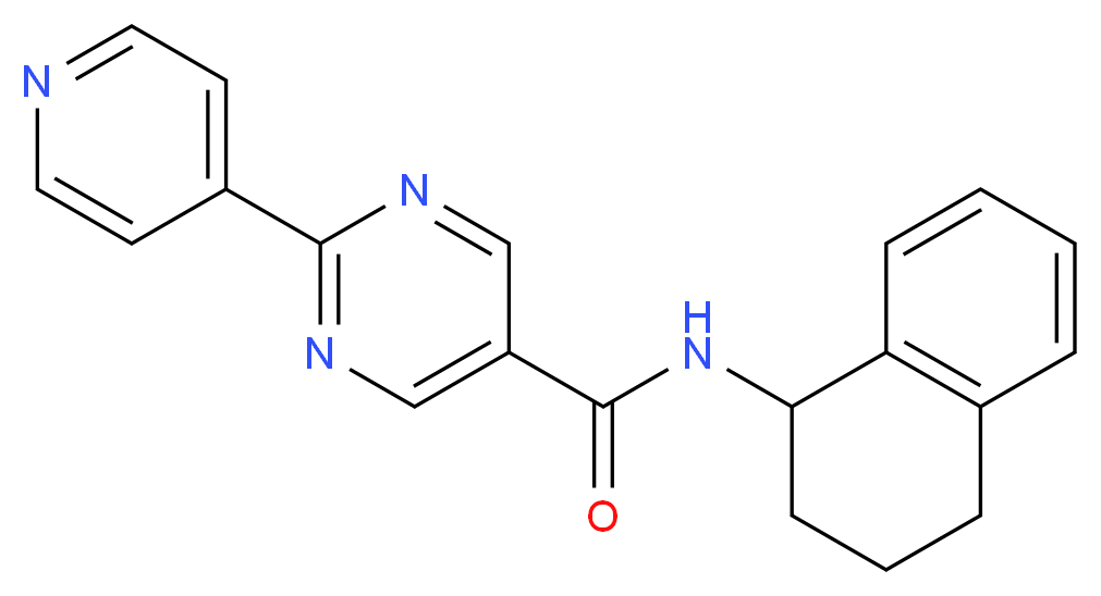 2-(4-pyridinyl)-N-(1,2,3,4-tetrahydro-1-naphthalenyl)-5-pyrimidinecarboxamide_分子结构_CAS_)