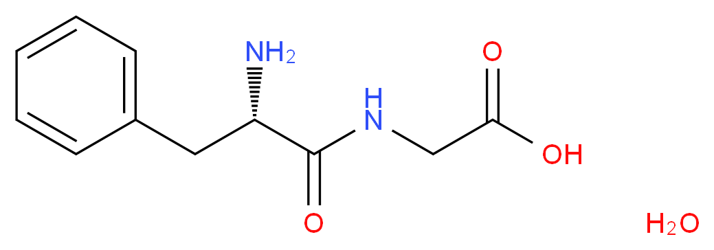2-[(2S)-2-amino-3-phenylpropanamido]acetic acid hydrate_分子结构_CAS_721-90-4