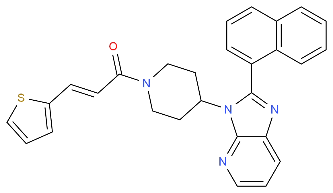 2-(1-naphthyl)-3-{1-[(2E)-3-(2-thienyl)-2-propenoyl]-4-piperidinyl}-3H-imidazo[4,5-b]pyridine_分子结构_CAS_)