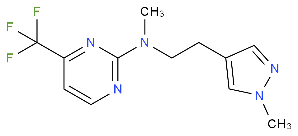 N-methyl-N-[2-(1-methyl-1H-pyrazol-4-yl)ethyl]-4-(trifluoromethyl)pyrimidin-2-amine_分子结构_CAS_)
