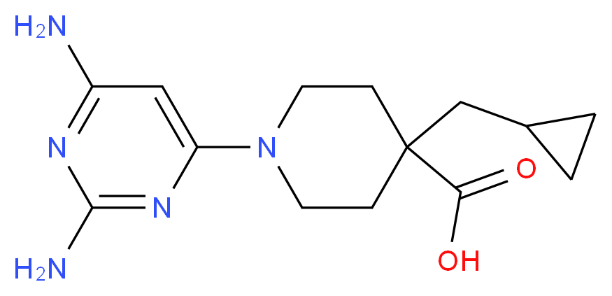 4-(cyclopropylmethyl)-1-(2,6-diaminopyrimidin-4-yl)piperidine-4-carboxylic acid_分子结构_CAS_)