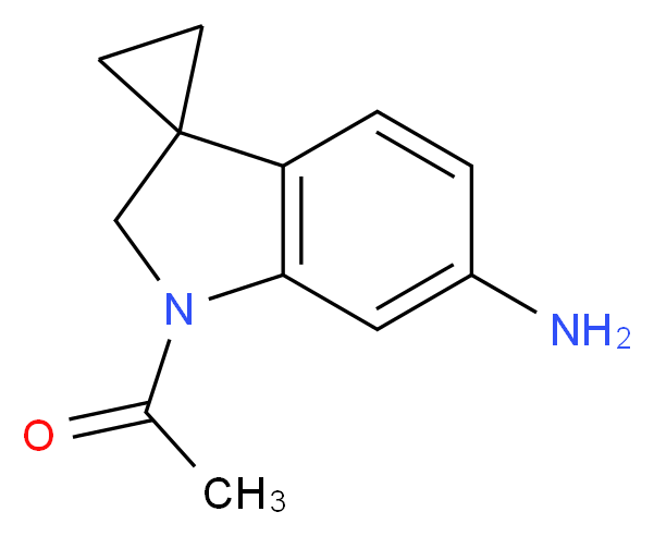 1-{6'-amino-1',2'-dihydrospiro[cyclopropane-1,3'-indole]-1'-yl}ethan-1-one_分子结构_CAS_645419-13-2