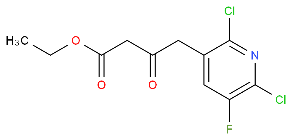 ethyl 4-(2,6-dichloro-5-fluoropyridin-3-yl)-3-oxobutanoate_分子结构_CAS_96568-04-6