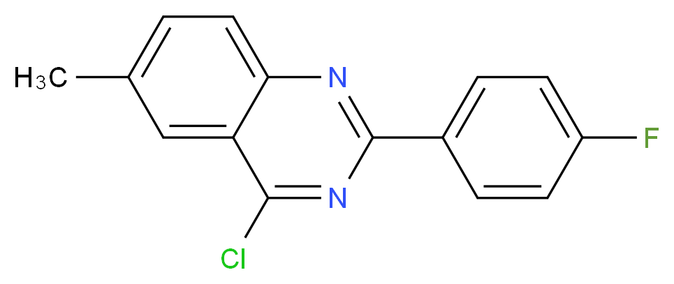4-chloro-2-(4-fluorophenyl)-6-methylquinazoline_分子结构_CAS_885277-38-3