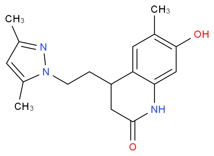 4-[2-(3,5-dimethyl-1H-pyrazol-1-yl)ethyl]-7-hydroxy-6-methyl-3,4-dihydroquinolin-2(1H)-one_分子结构_CAS_)