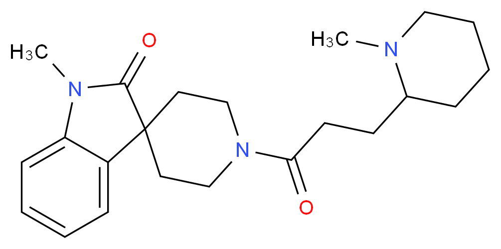 1-methyl-1'-[3-(1-methyl-2-piperidinyl)propanoyl]spiro[indole-3,4'-piperidin]-2(1H)-one_分子结构_CAS_)