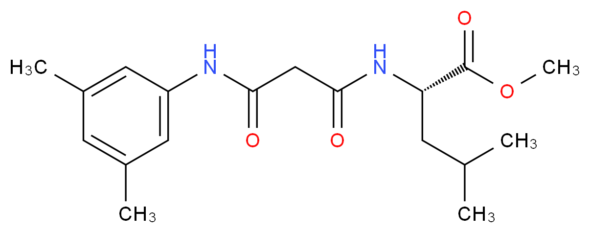 methyl (2S)-2-({3-[(3,5-dimethylphenyl)amino]-3-oxopropanoyl}amino)-4-methylpentanoate_分子结构_CAS_)