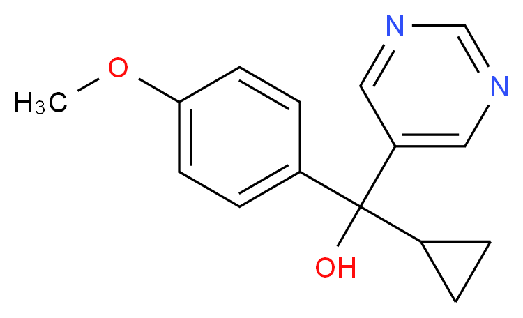 cyclopropyl(4-methoxyphenyl)pyrimidin-5-ylmethanol_分子结构_CAS_12771-68-5