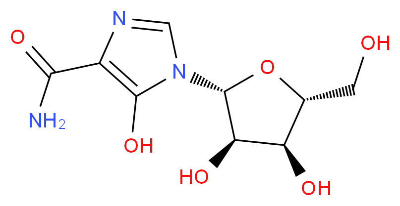 1-[(2R,3R,4S,5R)-3,4-dihydroxy-5-(hydroxymethyl)oxolan-2-yl]-5-hydroxy-1H-imidazole-4-carboxamide_分子结构_CAS_50924-49-7