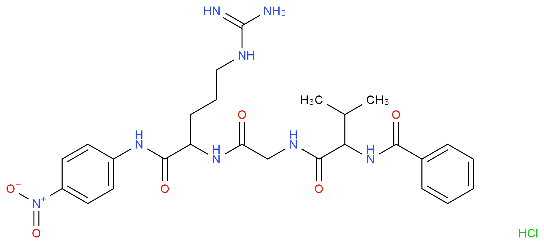 5-carbamimidamido-2-{2-[3-methyl-2-(phenylformamido)butanamido]acetamido}-N-(4-nitrophenyl)pentanamide hydrochloride_分子结构_CAS_64815-80-1