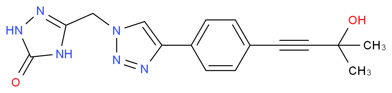 5-({4-[4-(3-hydroxy-3-methylbut-1-yn-1-yl)phenyl]-1H-1,2,3-triazol-1-yl}methyl)-2,4-dihydro-3H-1,2,4-triazol-3-one_分子结构_CAS_)