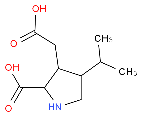 3-(carboxymethyl)-4-(propan-2-yl)pyrrolidine-2-carboxylic acid_分子结构_CAS_52497-36-6
