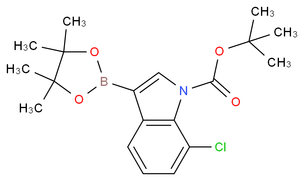 tert-Butyl 7-chloro-3-(4,4,5,5-tetramethyl-1,3,2-dioxaborolan-2-yl)-1H-indole-1-carboxylate_分子结构_CAS_1218790-31-8)