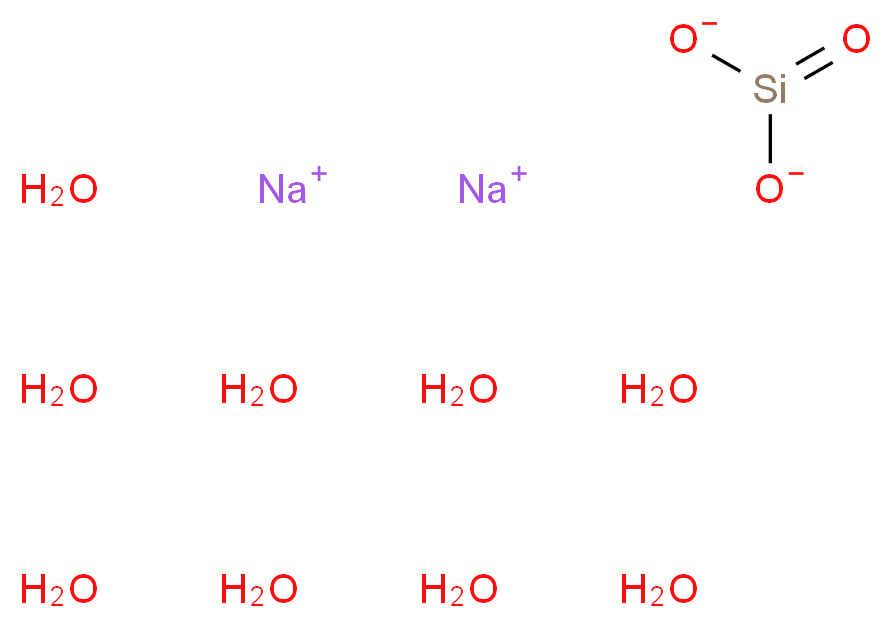 disodium oxosilanebis(olate) nonahydrate_分子结构_CAS_13517-24-3