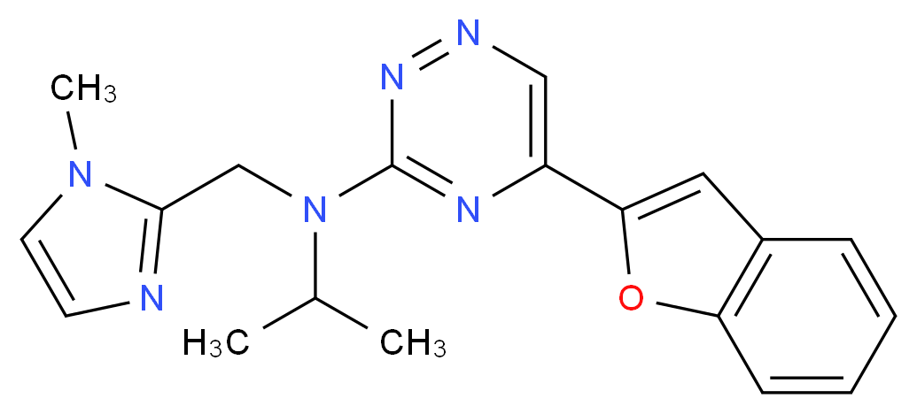 5-(1-benzofuran-2-yl)-N-isopropyl-N-[(1-methyl-1H-imidazol-2-yl)methyl]-1,2,4-triazin-3-amine_分子结构_CAS_)