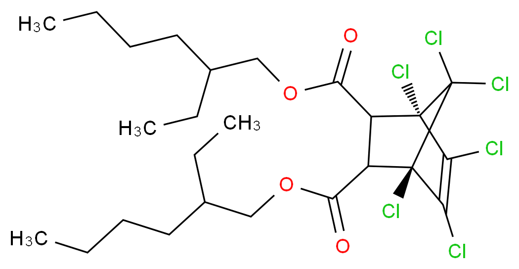 2,3-bis(2-ethylhexyl) (1S,4R)-1,4,5,6,7,7-hexachlorobicyclo[2.2.1]hept-5-ene-2,3-dicarboxylate_分子结构_CAS_4827-55-8