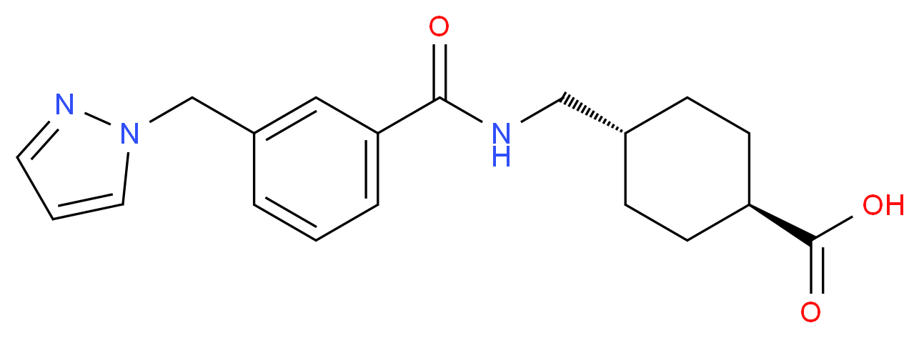 trans-4-({[3-(1H-pyrazol-1-ylmethyl)benzoyl]amino}methyl)cyclohexanecarboxylic acid_分子结构_CAS_)