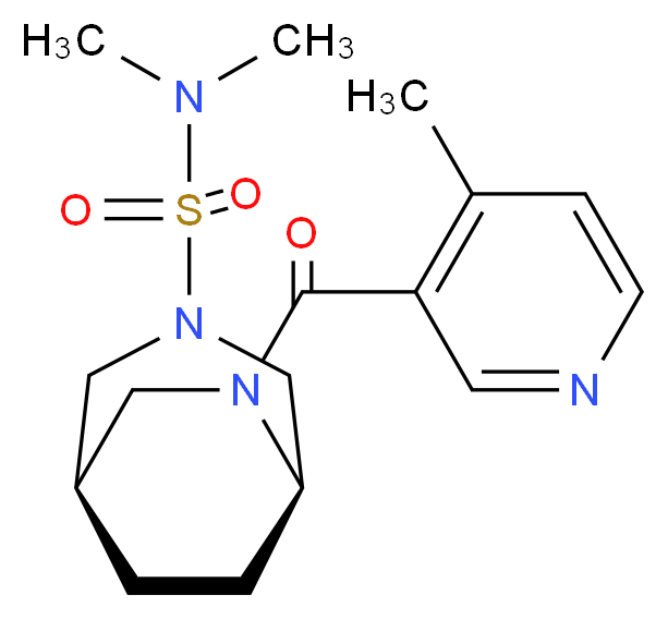 (1R*,5R*)-N,N-dimethyl-6-[(4-methylpyridin-3-yl)carbonyl]-3,6-diazabicyclo[3.2.2]nonane-3-sulfonamide_分子结构_CAS_)