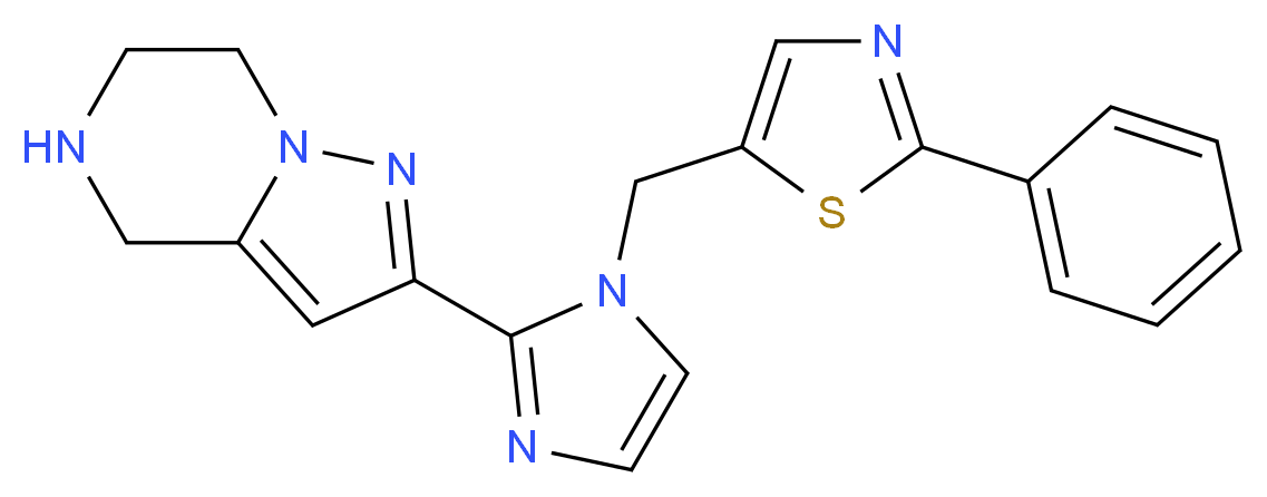 2-{1-[(2-phenyl-1,3-thiazol-5-yl)methyl]-1H-imidazol-2-yl}-4,5,6,7-tetrahydropyrazolo[1,5-a]pyrazine_分子结构_CAS_)
