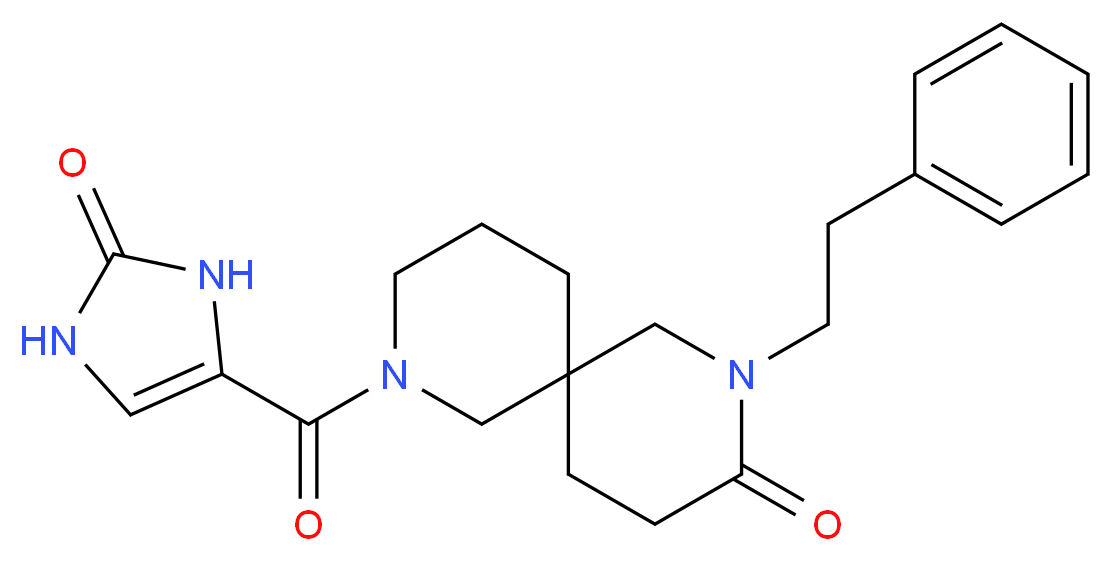 8-[(2-oxo-2,3-dihydro-1H-imidazol-4-yl)carbonyl]-2-(2-phenylethyl)-2,8-diazaspiro[5.5]undecan-3-one_分子结构_CAS_)