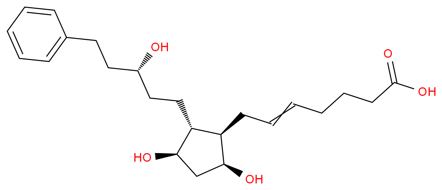 (5E)-7-[(1R,2R,3R,5S)-3,5-dihydroxy-2-[(3R)-3-hydroxy-5-phenylpentyl]cyclopentyl]hept-5-enoic acid_分子结构_CAS_41639-83-2