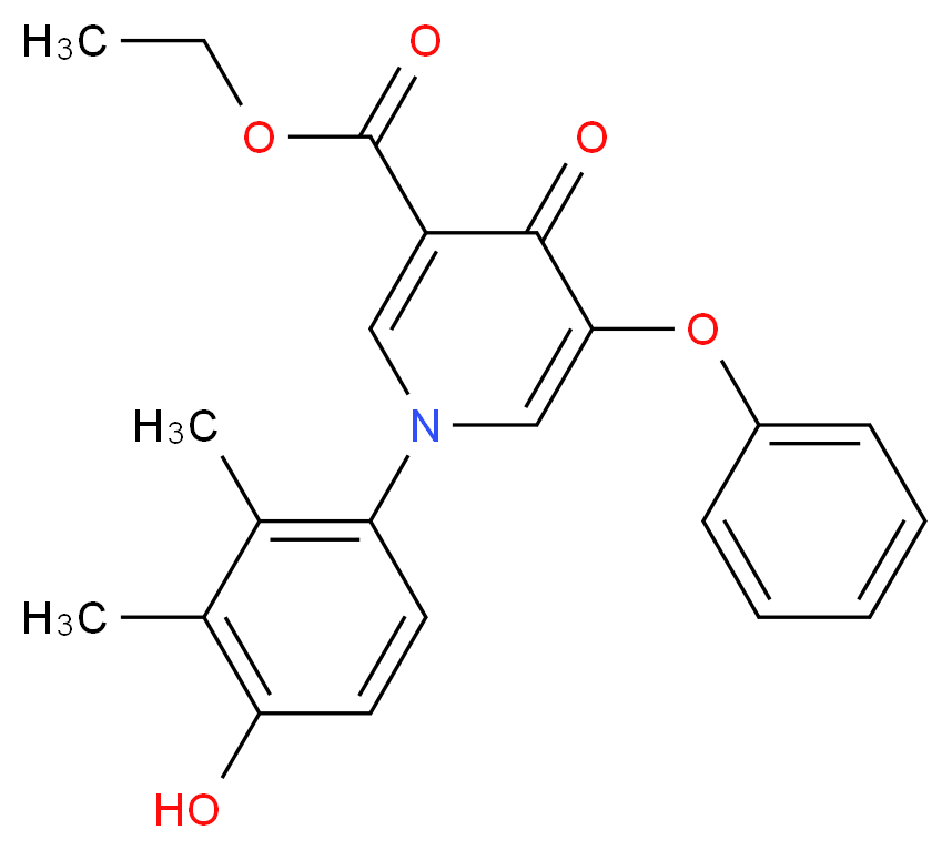 ethyl 1-(4-hydroxy-2,3-dimethylphenyl)-4-oxo-5-phenoxy-1,4-dihydropyridine-3-carboxylate_分子结构_CAS_)