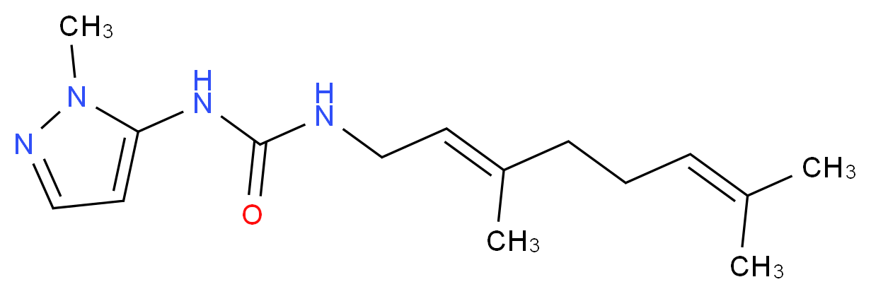 N-[(2E)-3,7-dimethylocta-2,6-dien-1-yl]-N'-(1-methyl-1H-pyrazol-5-yl)urea_分子结构_CAS_)