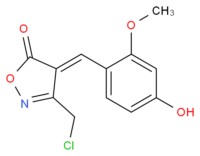(4E)-3-(Chloromethyl)-4-(4-hydroxy-2-methoxybenzylidene)isoxazol-5(4H)-one_分子结构_CAS_)