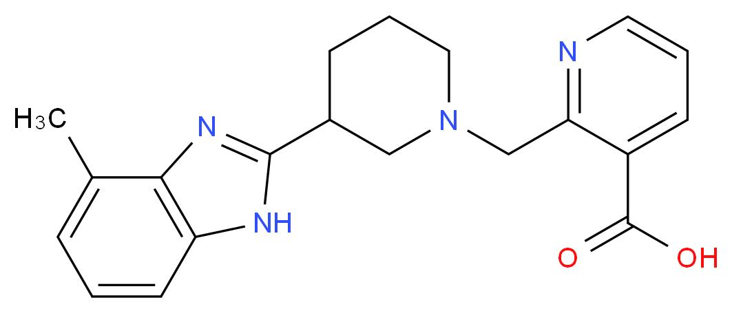 2-{[3-(4-methyl-1H-benzimidazol-2-yl)piperidin-1-yl]methyl}nicotinic acid_分子结构_CAS_)