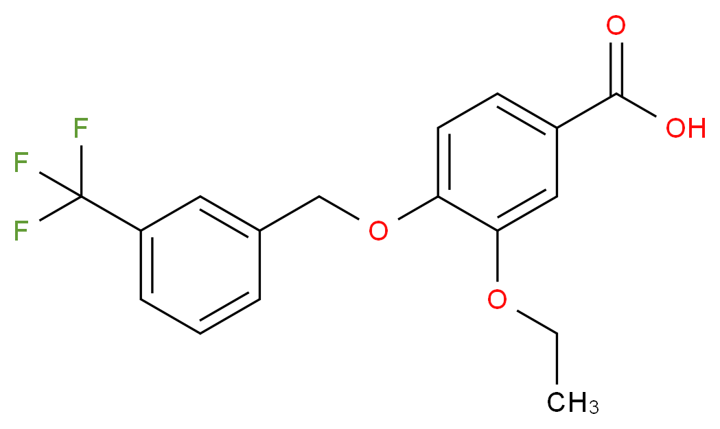3-Ethoxy-4-{[3-(trifluoromethyl)benzyl]-oxy}benzoic acid_分子结构_CAS_)