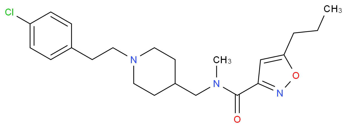 N-({1-[2-(4-chlorophenyl)ethyl]-4-piperidinyl}methyl)-N-methyl-5-propyl-3-isoxazolecarboxamide_分子结构_CAS_)