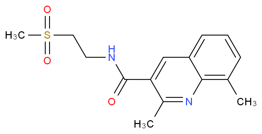 2,8-dimethyl-N-[2-(methylsulfonyl)ethyl]quinoline-3-carboxamide_分子结构_CAS_)