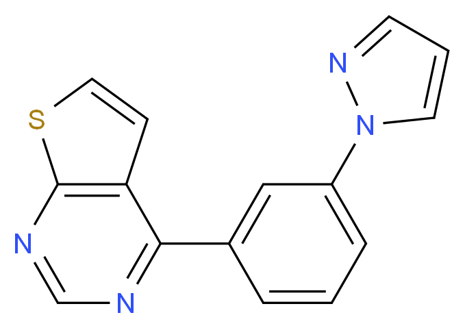 4-[3-(1H-pyrazol-1-yl)phenyl]thieno[2,3-d]pyrimidine_分子结构_CAS_)