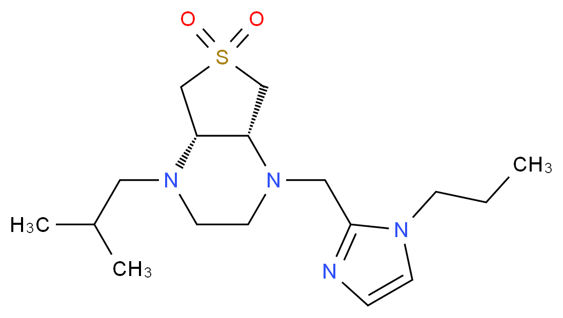 (4aR*,7aS*)-1-isobutyl-4-[(1-propyl-1H-imidazol-2-yl)methyl]octahydrothieno[3,4-b]pyrazine 6,6-dioxide_分子结构_CAS_)