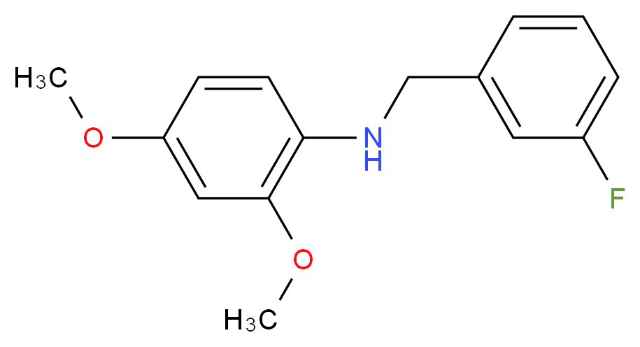 N-(3-Fluorobenzyl)-2,4-dimethoxyaniline_分子结构_CAS_1021092-55-6)